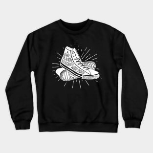 A Journey with a 1000 Miles Begins with Good Shoes, White Design Crewneck Sweatshirt